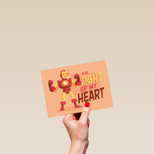 Ironman kaart you light up my heart