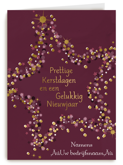 zakelijke kerstkaart met ster en eigen tekst