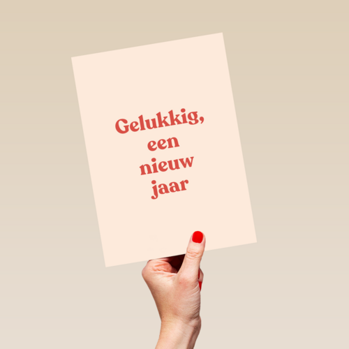 nieuwjaarskaart gelukkig een nieuw jaar