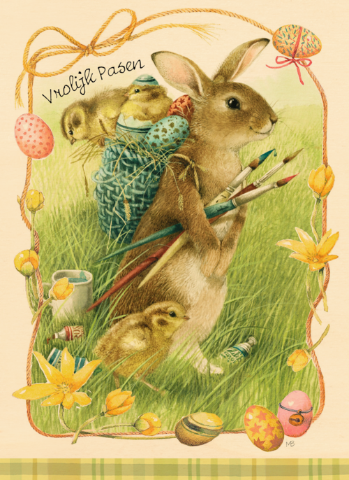 Houten Kaart Pasen | Houten Kaart Hallmark | Pasen | Konijn In De Natuur Marjolein Bastin