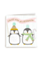 kerstkaart pinguins geniet van de feestdagen