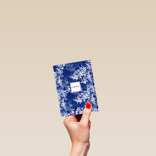 Sterkte kaart wit blauwe bloemen