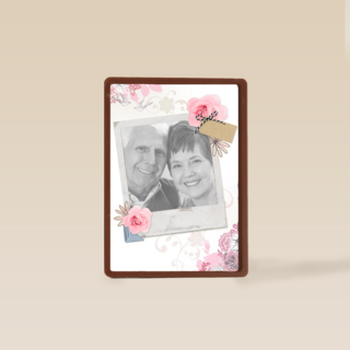 Roze rozen met fotolijst