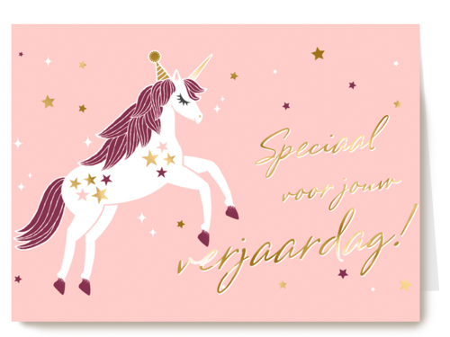 verjaardag kaart stijlvol unicorn
