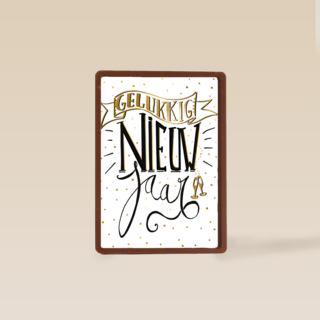 nieuwjaarskaart hip handgeschreven tekst