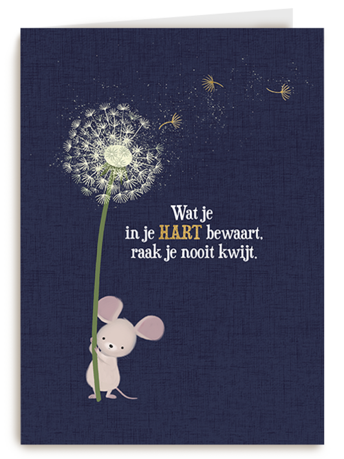 Kaart Hallmark | Condoleance Kaarten Herinnering | Condoleance Kaart Muisje Met Paardenbloem
