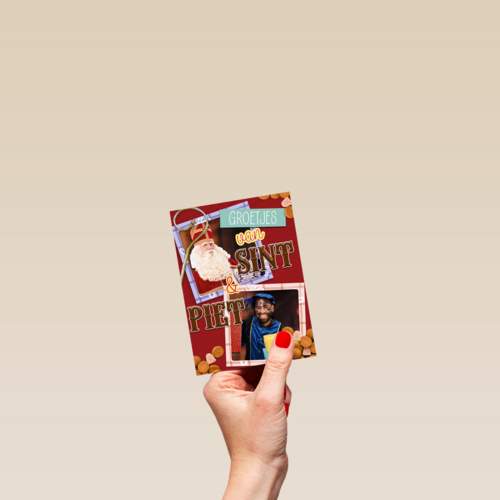Sinterklaas kaart groetjes van Sint en piet