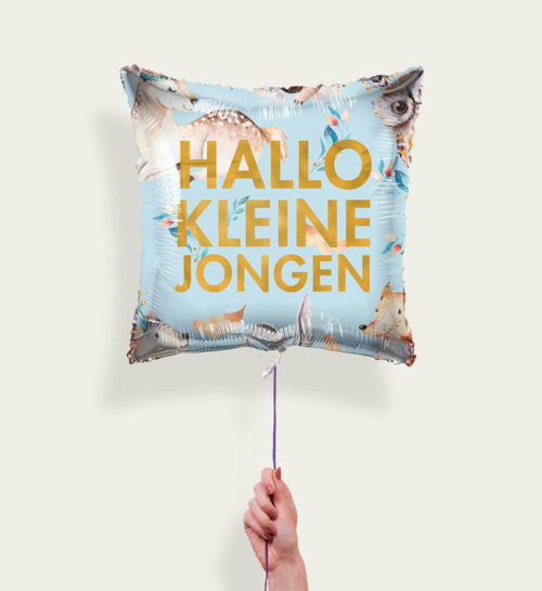 Ballon Hallo Kleine Jongen Blauw Goud Eco