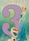 verjaardag kaart frozen 3 drie hiep hiep hoera elsa olaf