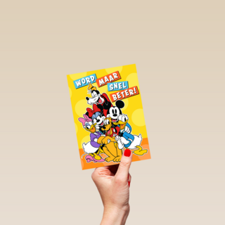 Mickey Mouse beterschapskaart