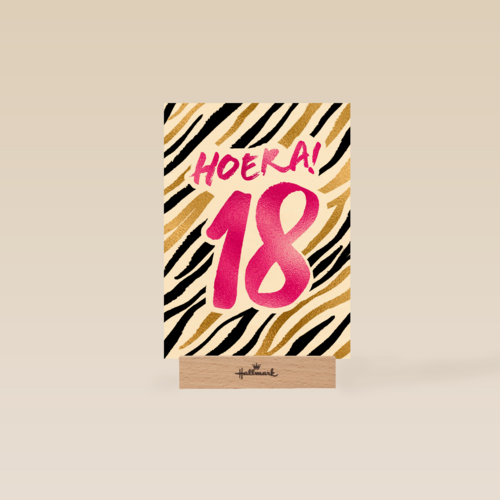 Verjaardagskaart Hoera 18 meisje vrouw