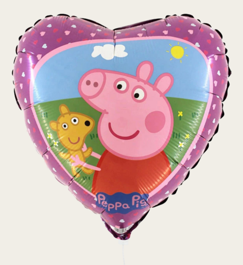 Ballon Hart Peppa Pig & Teddy Multi