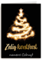 kerstkaart lichtgevende kerstboom zakelijk