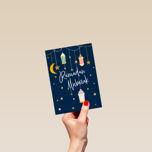 Ramadan Mubarak sterren en lantaarns