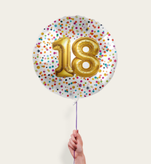 Ballon 18 jaar Confetti Goud 