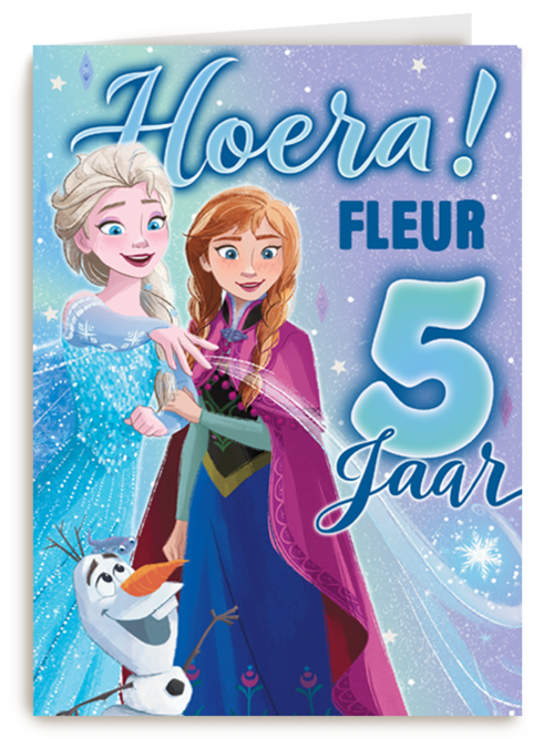 Frozen verjaardagskaart 5 jaar
