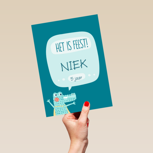 een feestelijke krokodil