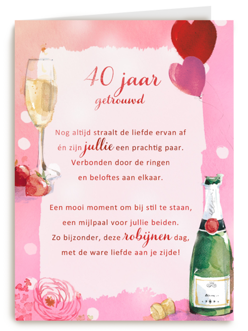 Huwelijksjubileum kaart 40 jaar getrouwd More than Word