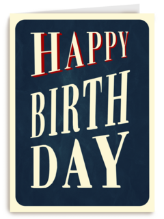 Verjaardagskaart happy birthday blauw