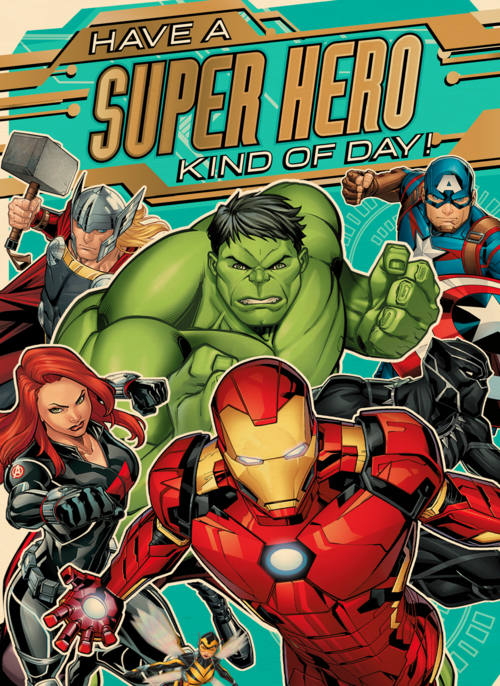 Avengers verjaardagskaart superhero