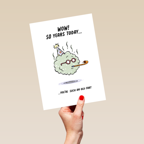 Verjaardagskaart 50 grappig old fart
