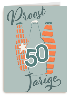 Verjaardagskaart 50 jaar bier proost jarige