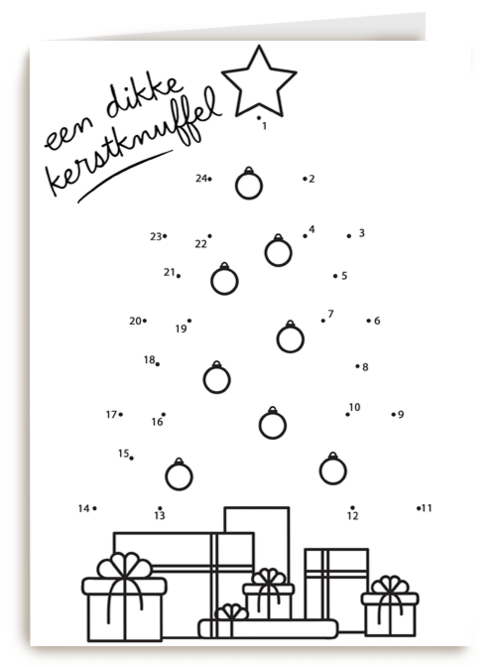 Kerstkaart hart onder de riem Een dikke kerstknuffel