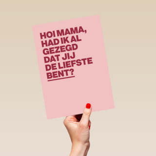 moederdag kaart hip de liefste