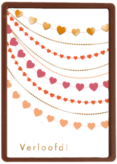 Verloving kaart kralen met hartjes