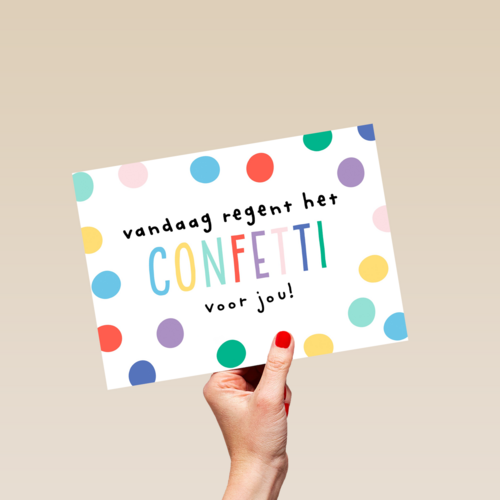 Verjaardagskaart man vrouw hip Vandaag regent het confetti