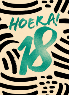 verjaardagskaart hoera groene 18 jongen man