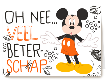 Beterschap kaart Mickey Mouse