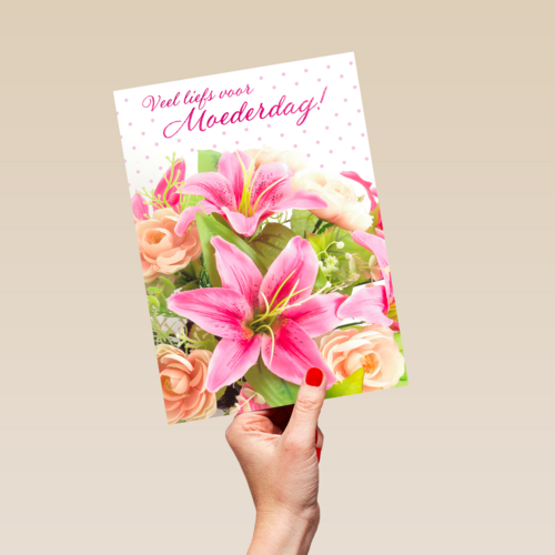 moederdag kaart klassiek veel liefs voor moederdag lelie