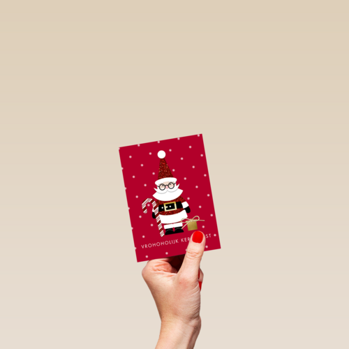 kerstkaart klassiek vrohoholijk kerstfeest