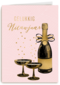 gelukkig nieuwjaar met flesje champagne en glazen