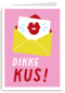 Zomaar kaartje dikke kus roze