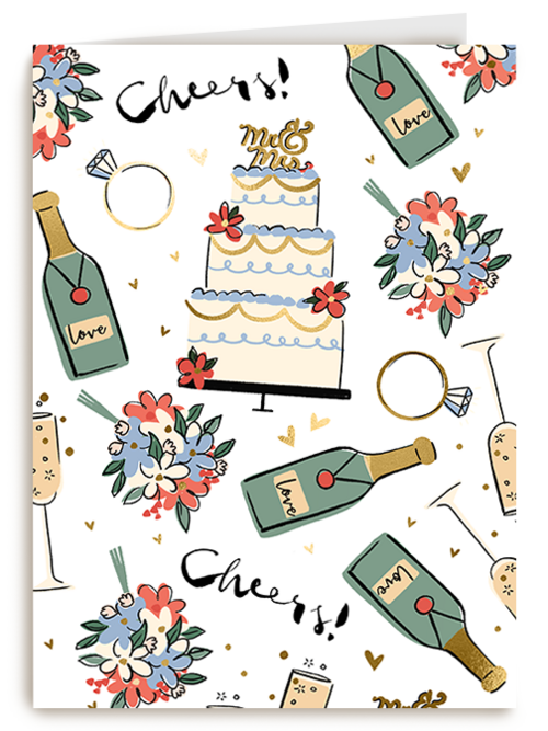 Kaart Hallmark | Felicitatie Huwelijk | Love Story Cheers Cake