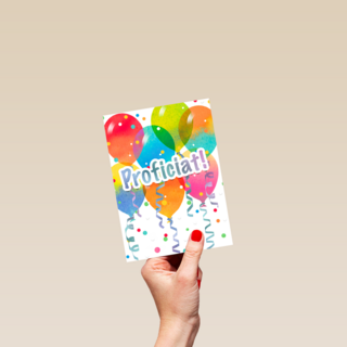 proficiat met ballonnen en confetti