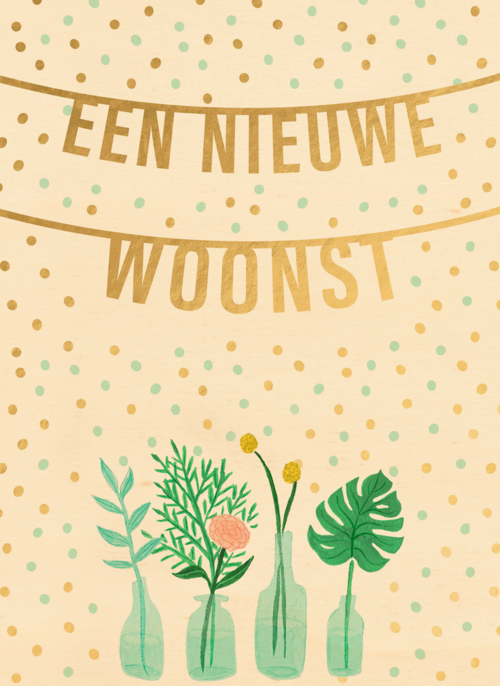 Houten Kaart Felicitatie Nieuwe Woning | Houten Kaart Hallmark | Felicitatie Nieuwe Woning | Een Nieuwe Woonst Aan Een Slinger