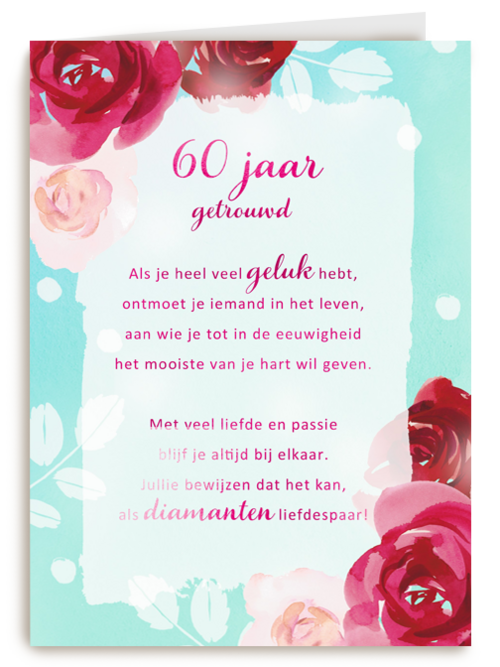 Huwelijksjubileum kaart 60 jaar getrouwd More than words