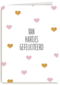 gefeliciteerd kaart vrouw van hartjes gefeliciteerd