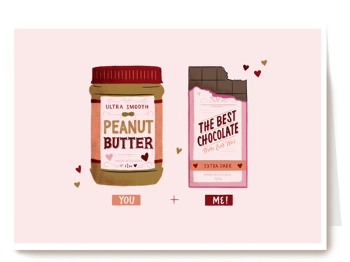 Liefde kaart peanut butter and chocolate