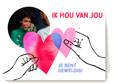 Ik hou van jou fotokaart hartjes