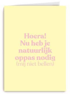 geboorte felicitatie andc nu heb je natuurlijk oppas nodig