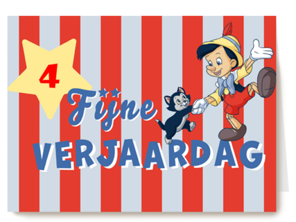 Pinocchio verjaardagskaart