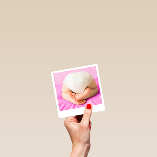 Baby kaart Dochter geboren Polaroid