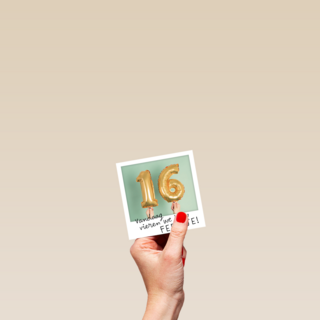 polaroid kaart vandaag vieren we jouw feestje