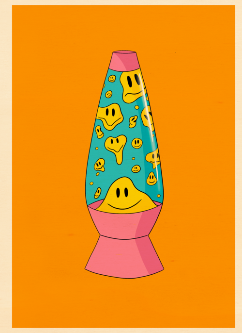 Houten Kaart Beterschapskaarten | Houten Kaart Hallmark | Beterschapskaarten | Vrolijke Lavalamp Gevuld Met Smileys