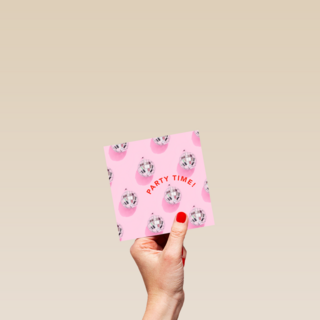 verjaardag kaart hip party time discobol