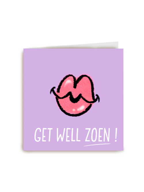 beterschapskaart vrouw get well zoen lila
